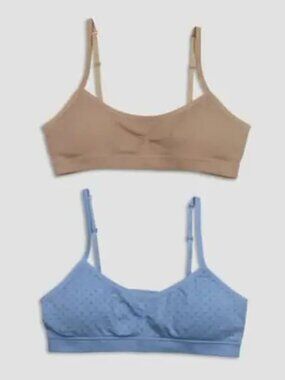 NEW Hanes Girls' Seamless Molded Cup Wirefree Bra 2-Pack Small